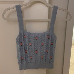 Mango Flowers knitted cropped top